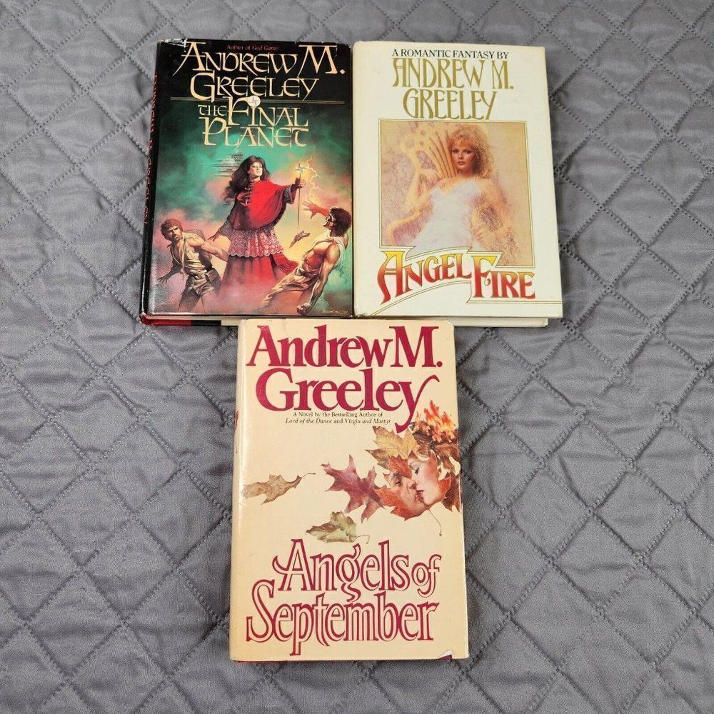 Vintage 1980s Lot 3 ANDREW M GREELEY Books HC DC Book Club Ed